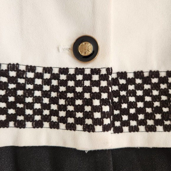 Vintage 80s Black & White Button-up Dress - Picture 5 of 6